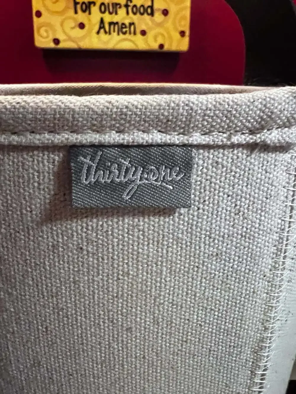 Thirty One Felt Wine And Gift Bag Natural with brushed whisper grey Brand New